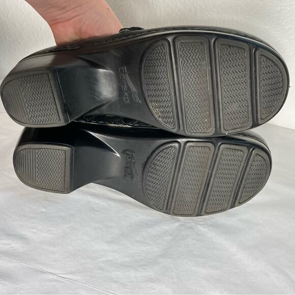 Dansko Solstice Clogs black leather button detail clog nurse‎ medical work EU 39 - Picture 3 of 8